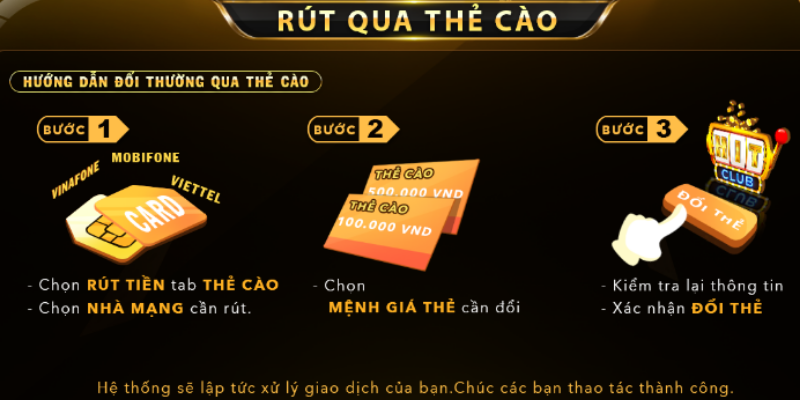 Rút tiền HitClub thẻ cào